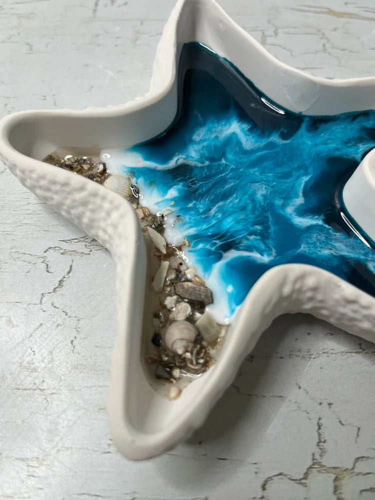 Handmade Resin Art | Starfish Eco Resin Trinket Dish