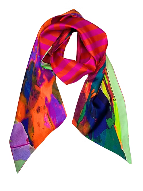 Large Double Sided | Pink Silk Twilly Scarf