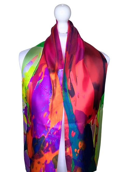 Large Double Sided | Pink Silk Twilly Scarf