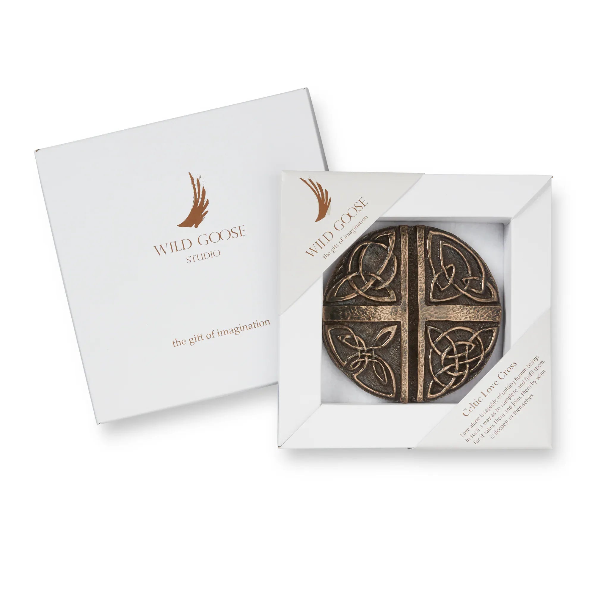 Wild Goose Celtic Love Cross | Round Plaque