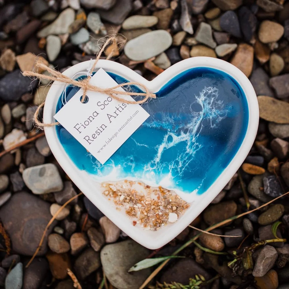 Handmade Resin Art | Heart Eco Resin Trinket Dish