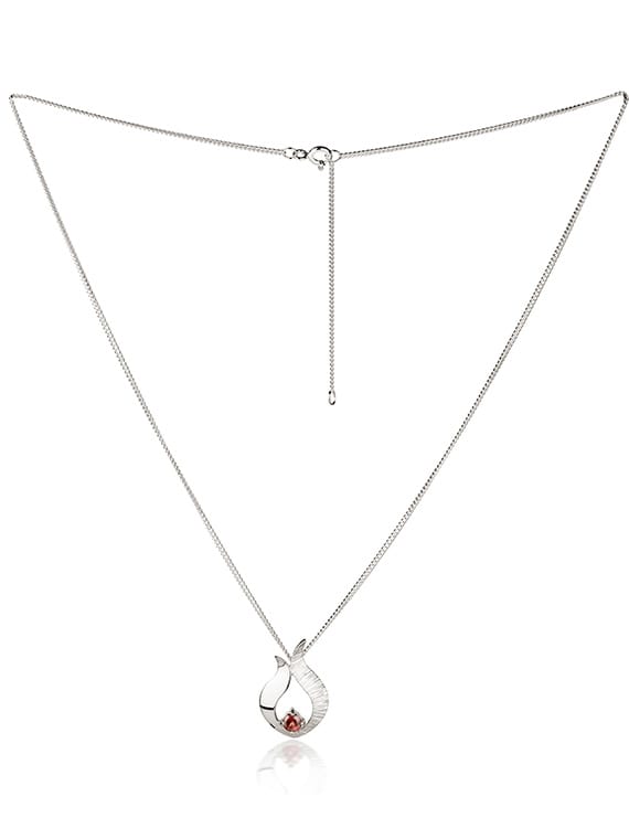 Fiona Kerr Ebb & Flow | Sterling Silver Small Garnet Pendant
