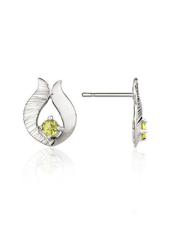 Ebb & Flow | Sterling Silver Peridot Stud Earrings