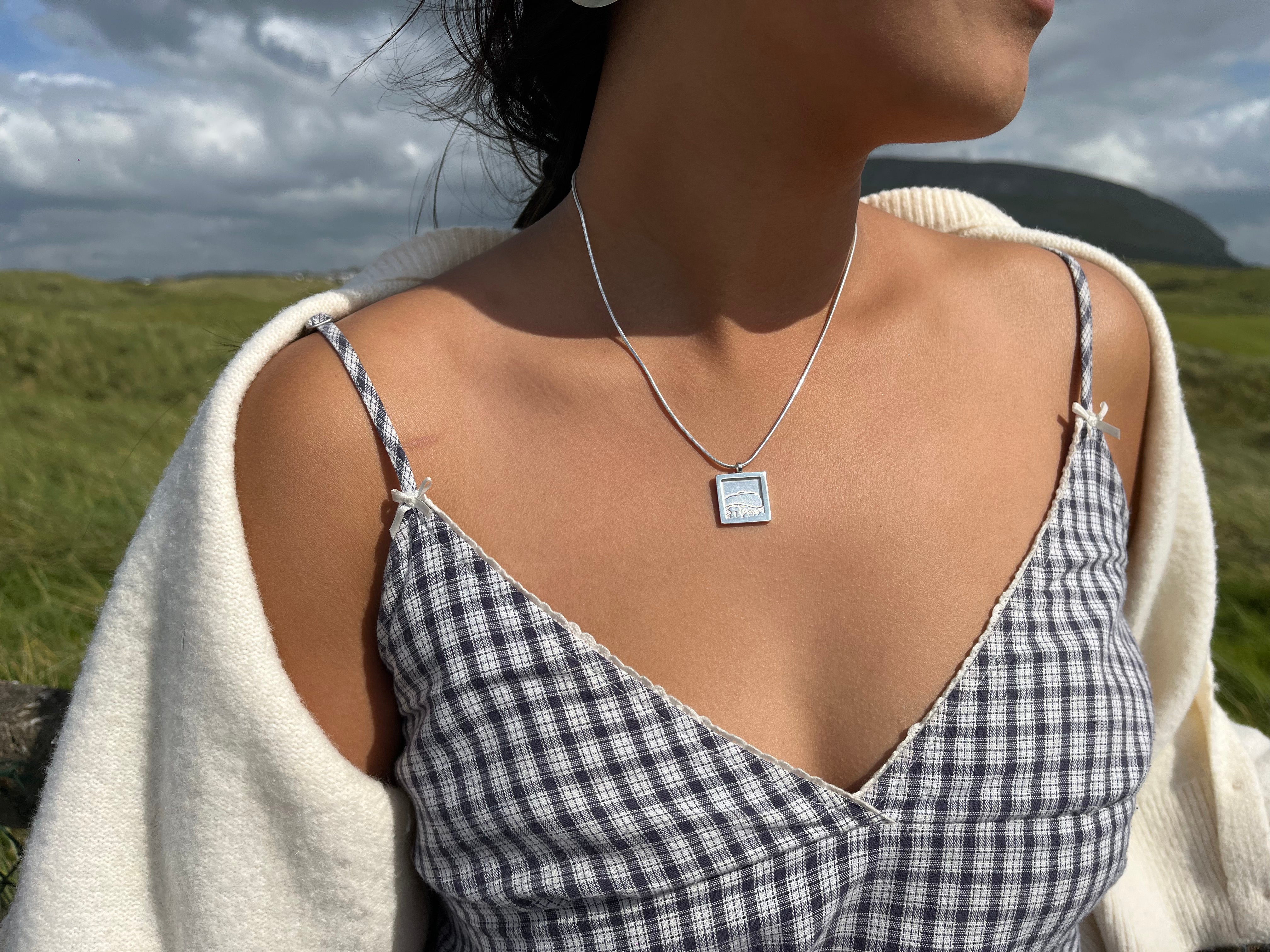 Martina Hamilton Knocknarea | Sterling Silver Square Pendant