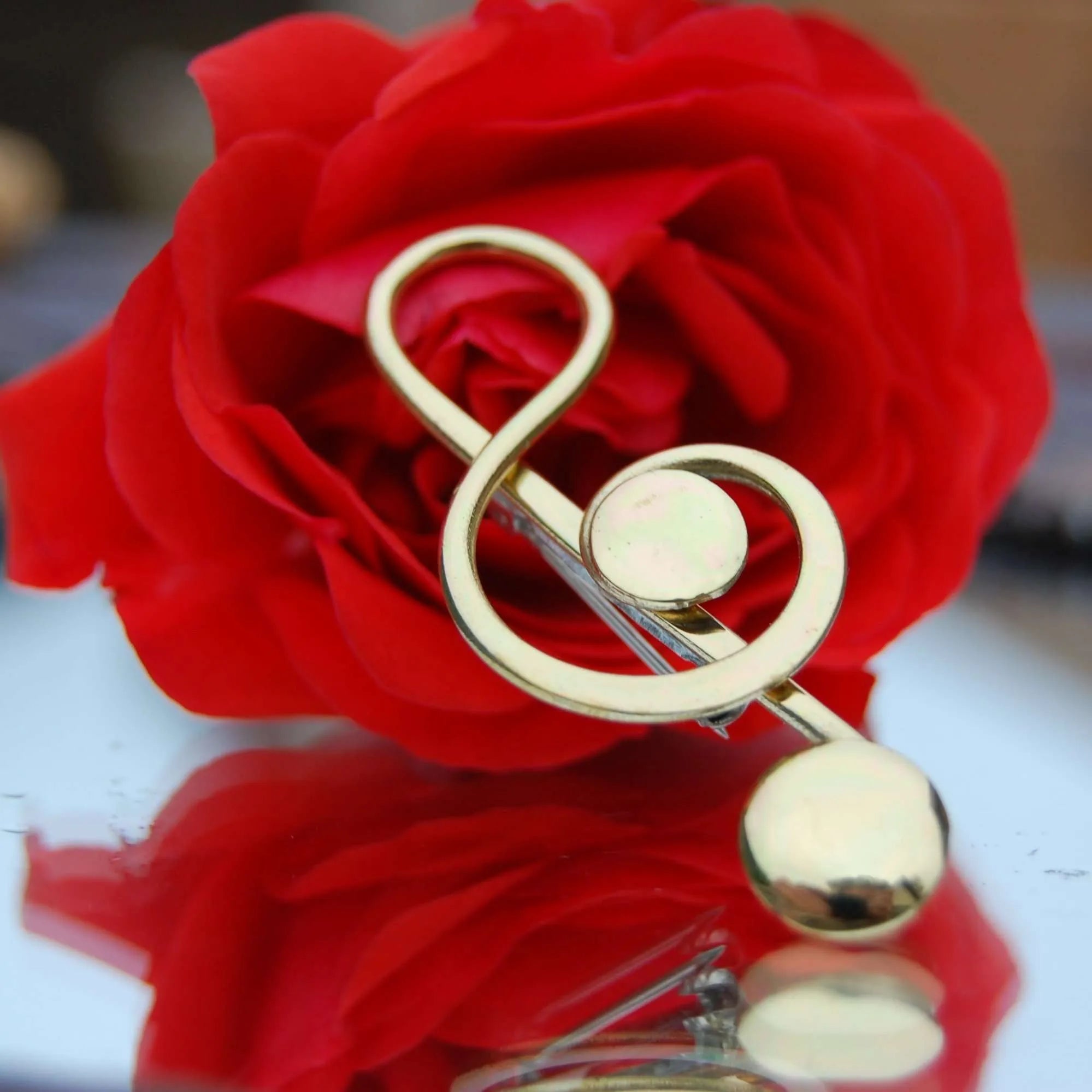 Treble Clef | Brass Brooch