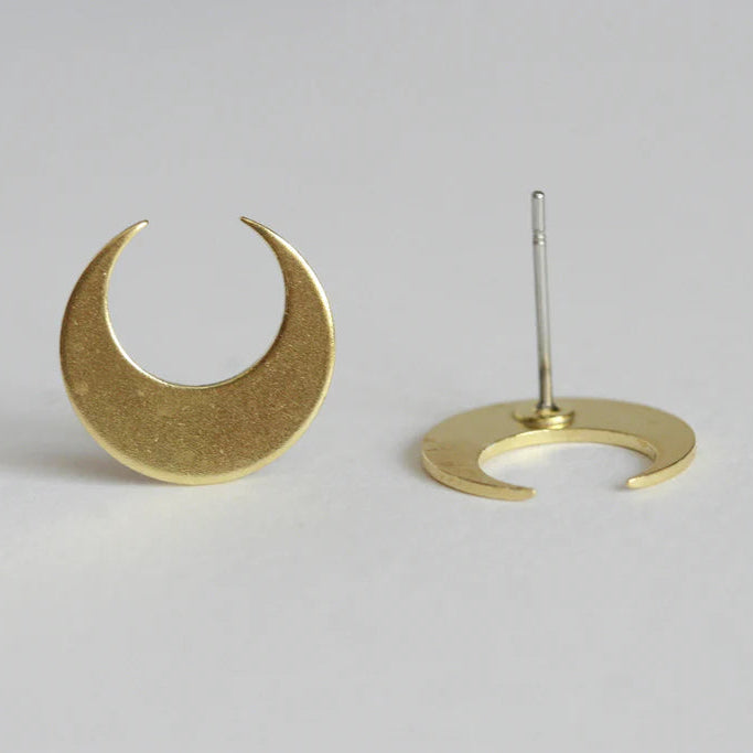 Brass | Lunar Moon Studs