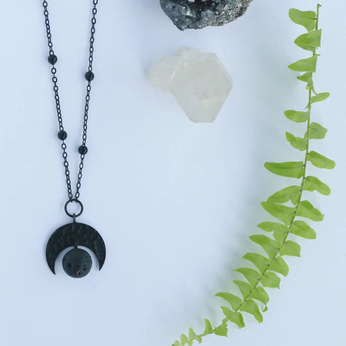 Lava Aromatherapy | Moon Necklace