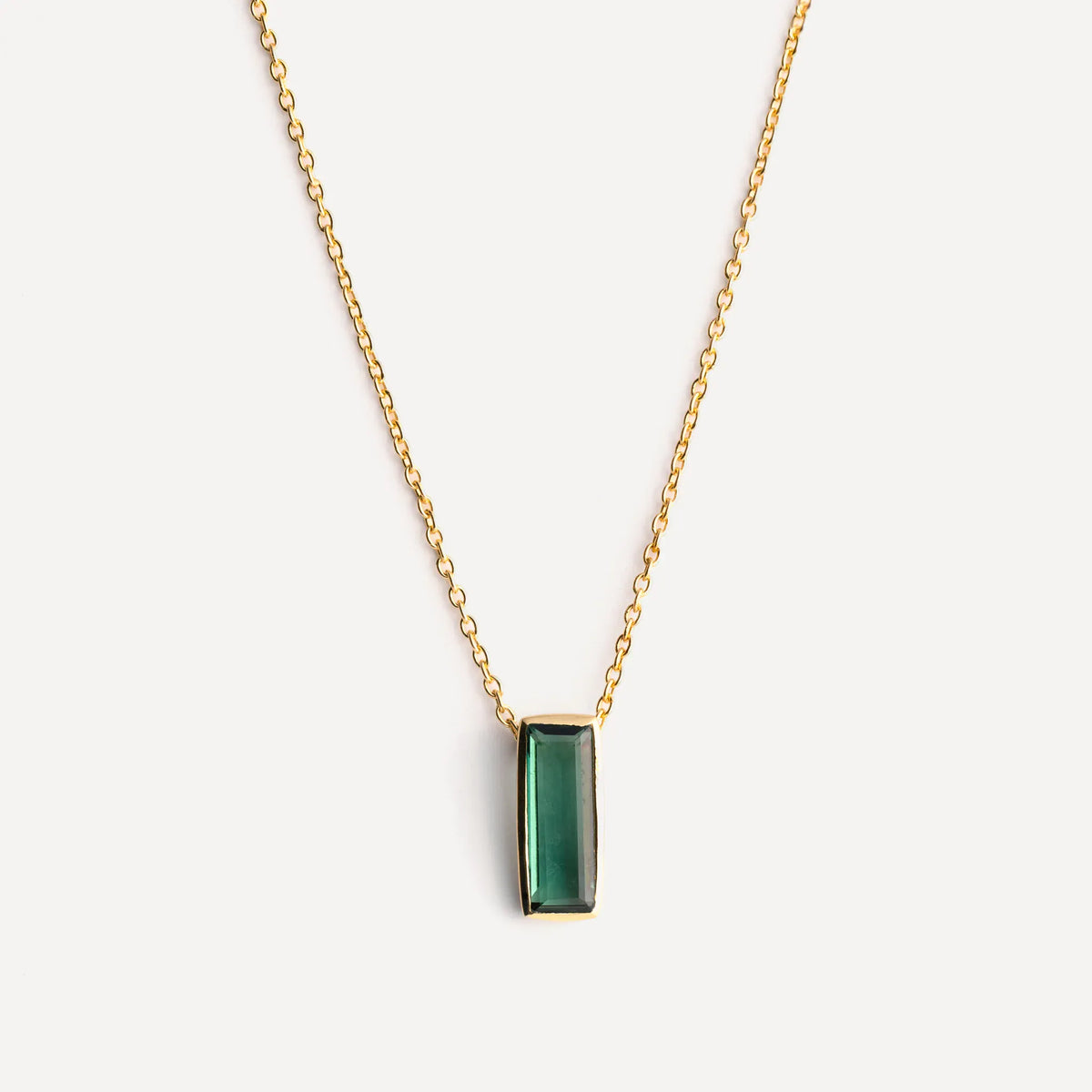 Manhattan Pendant Necklace | Green Tourmaline & Gold Vermeil