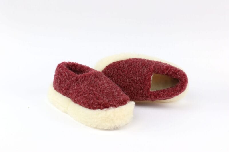 Full Slippers | Dark Red Wool