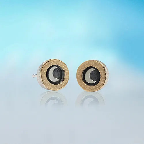 Sun Moon & Stars Earrings | Sterling Silver & Gold Stud Earrings