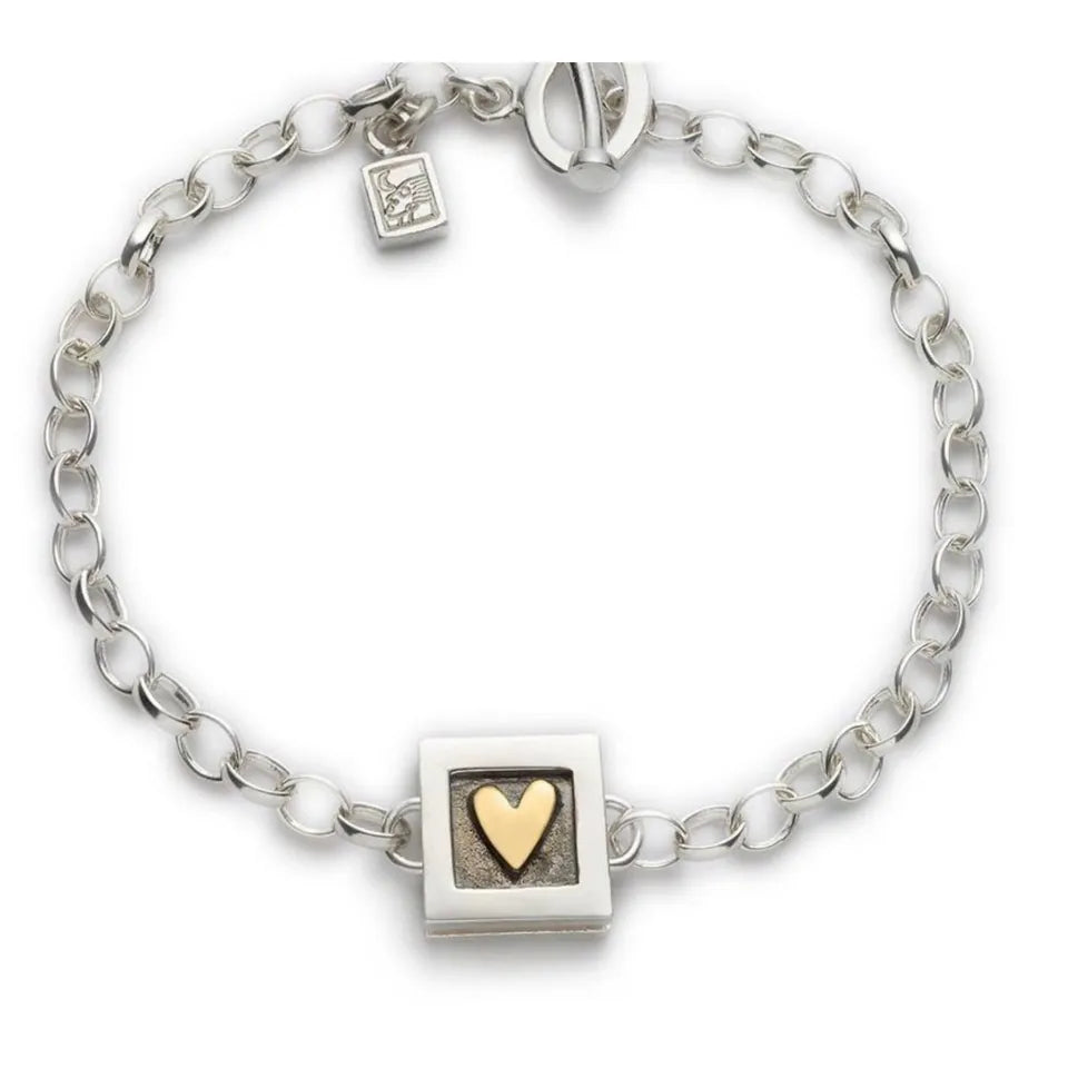 Alan Ardiff Pendants/Necklaces Heart of Gold | Sterling Silver and 18ct Gold Bracelet