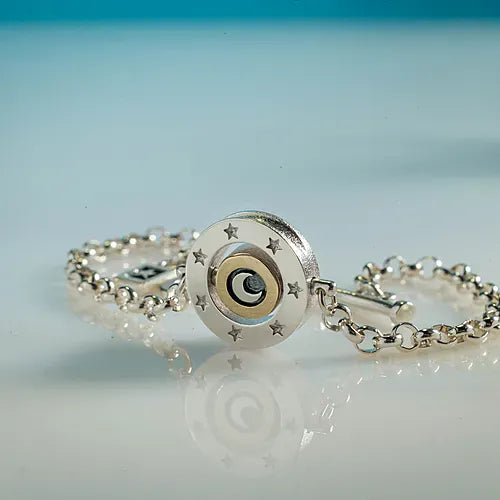Alan Ardiff Pendants/Necklaces Sun, Moon & Stars | Sterling Silver and Gold Bracelet