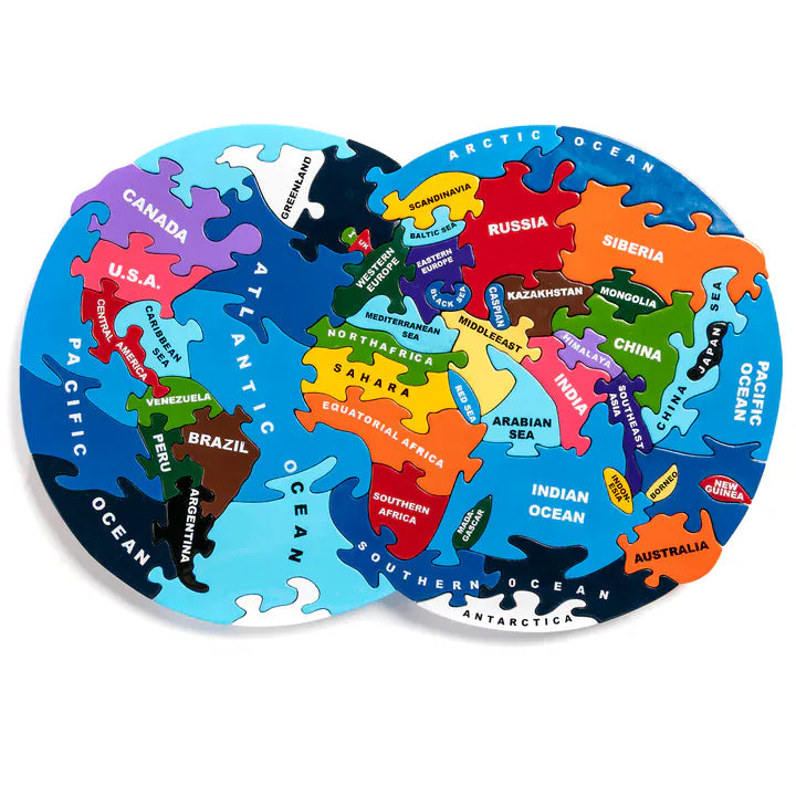 Alphabet Jigsaws Wooden Map of the World | Jigsaw Puzzle