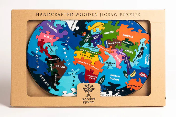 Alphabet Jigsaws Wooden Map of the World | Jigsaw Puzzle