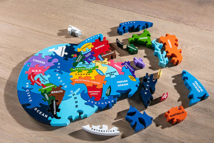 Alphabet Jigsaws Wooden Map of the World | Jigsaw Puzzle