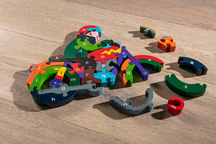 Alphabet Jigsaws Wooden Motorbike | Jigsaw Puzzle