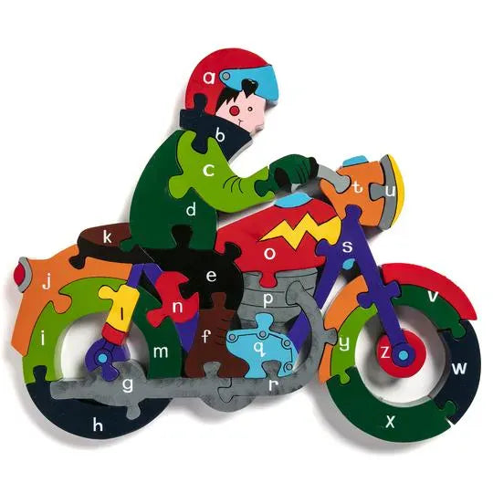 Alphabet Jigsaws Wooden Motorbike | Jigsaw Puzzle