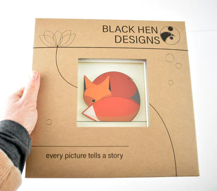 Black Hen Designs Undercover | Framed Glass Art