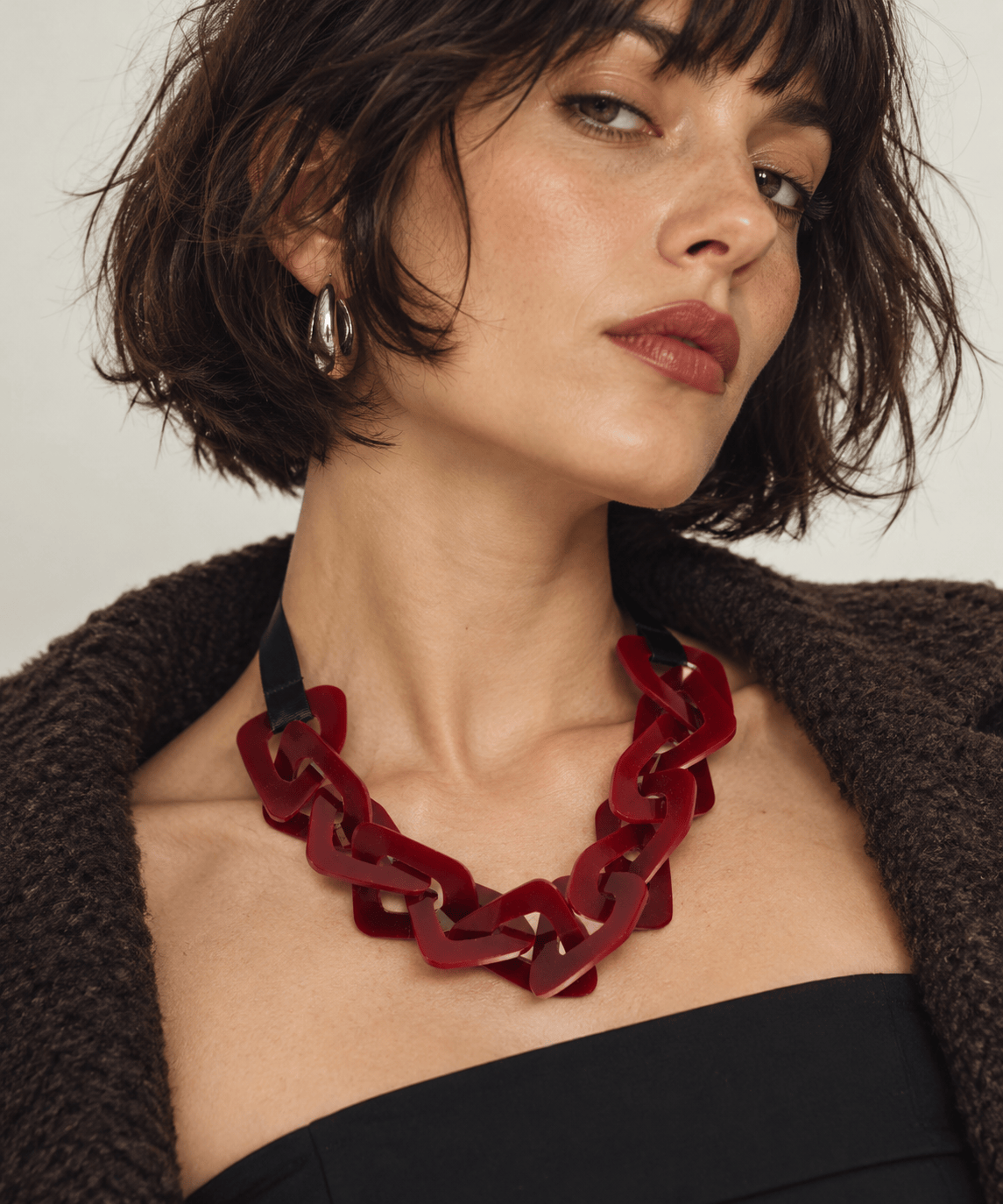 Capulet & Montague Pendants/Necklaces Chain Link Necklace | Burgundy