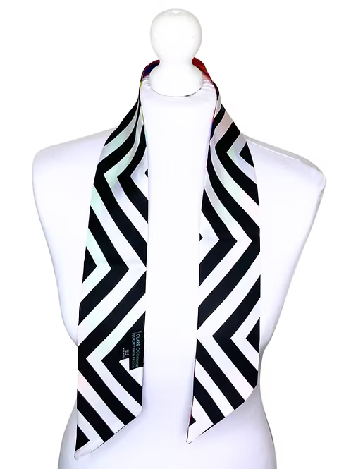 Clare OConnor Scarves Small Double Sided | Chevron Silk Twilly Scarf