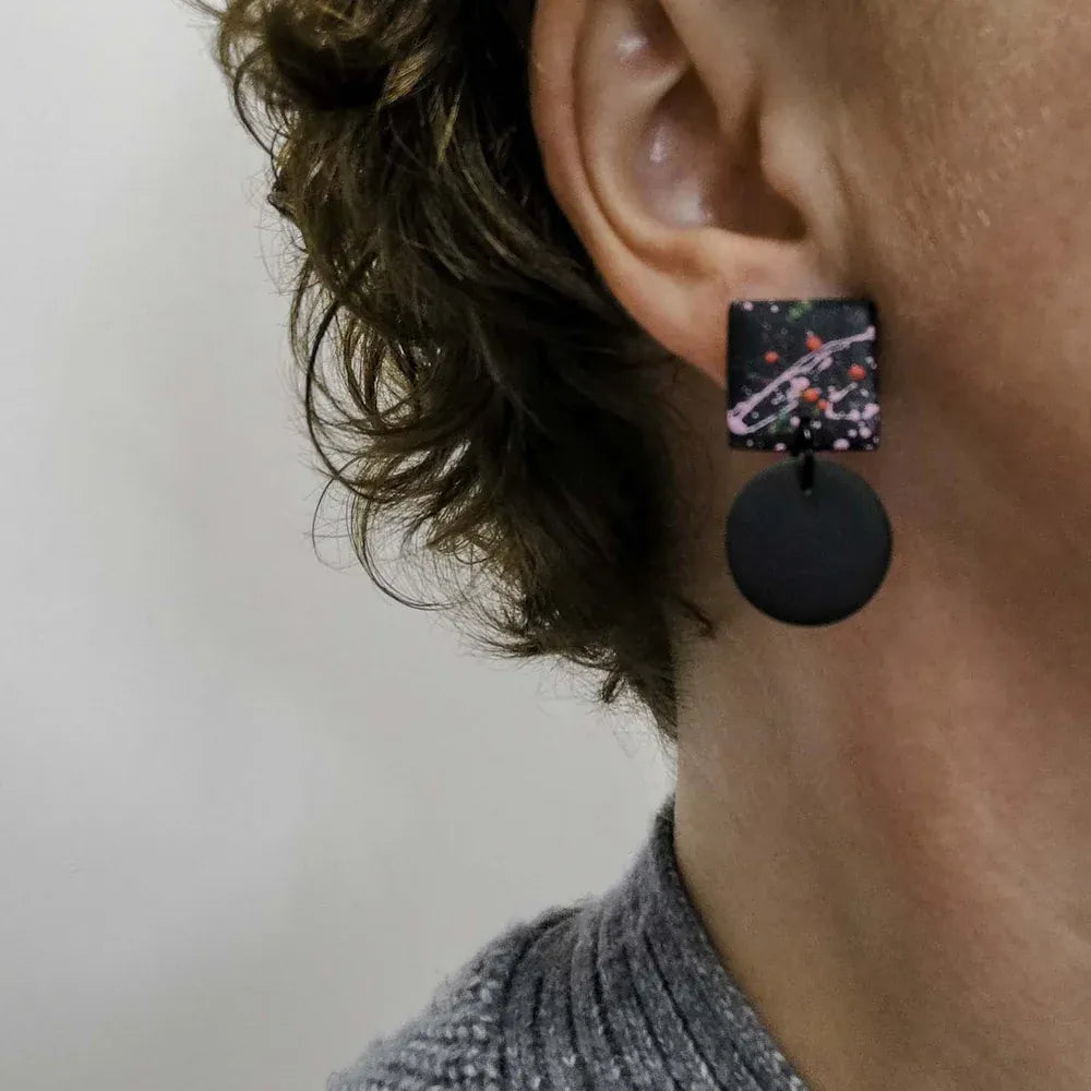 Culu Hiro Black Splash | Stud Earrings