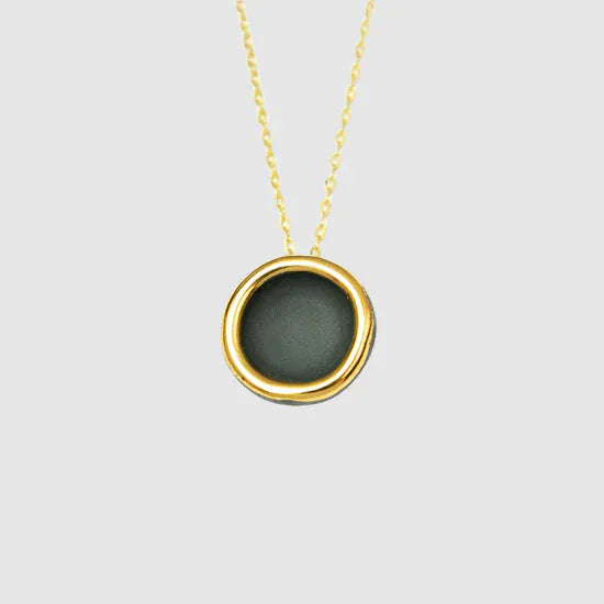 Danu Ceramics Matte Charcoal | Halo Moon Pendant