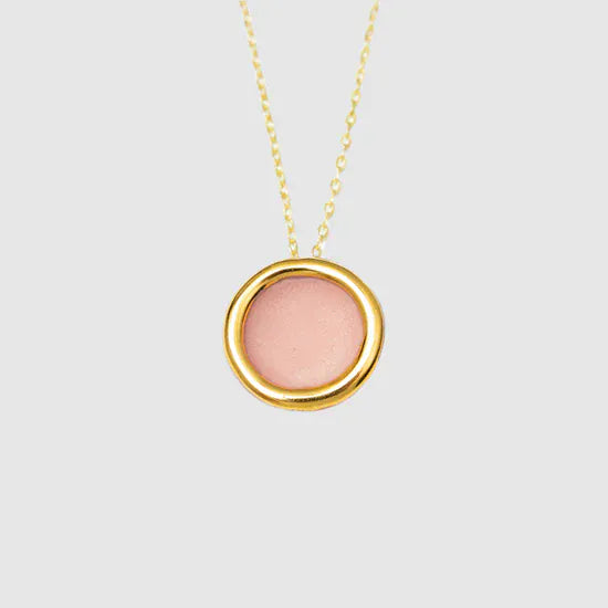Danu Ceramics Matte Pink | Halo Moon Pendant