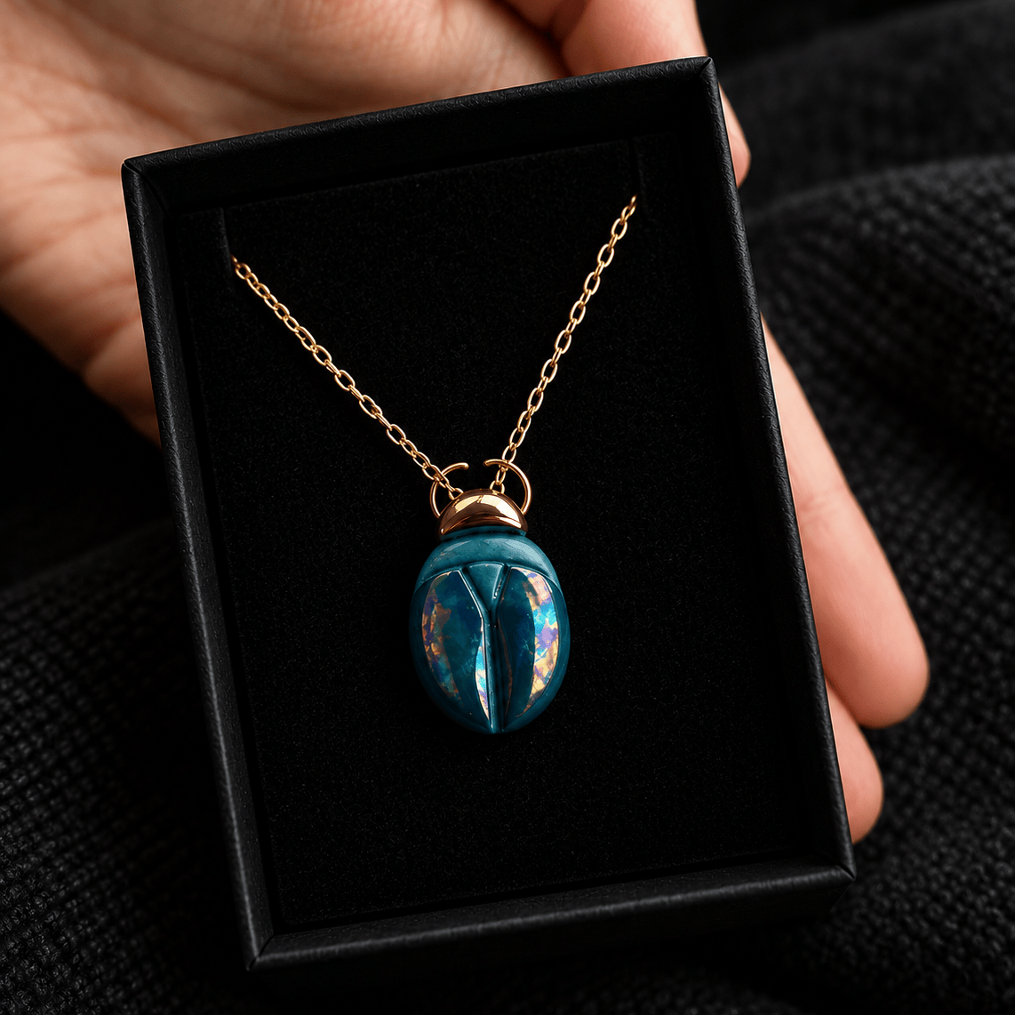 Danu Ceramics Pendants/Necklaces Dor Beetle Necklace | 22ct Gold Plating & Porcelain