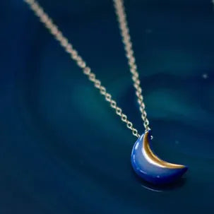 Danu Ceramics Royal Blue & Gold | Moon Crescent Pendant