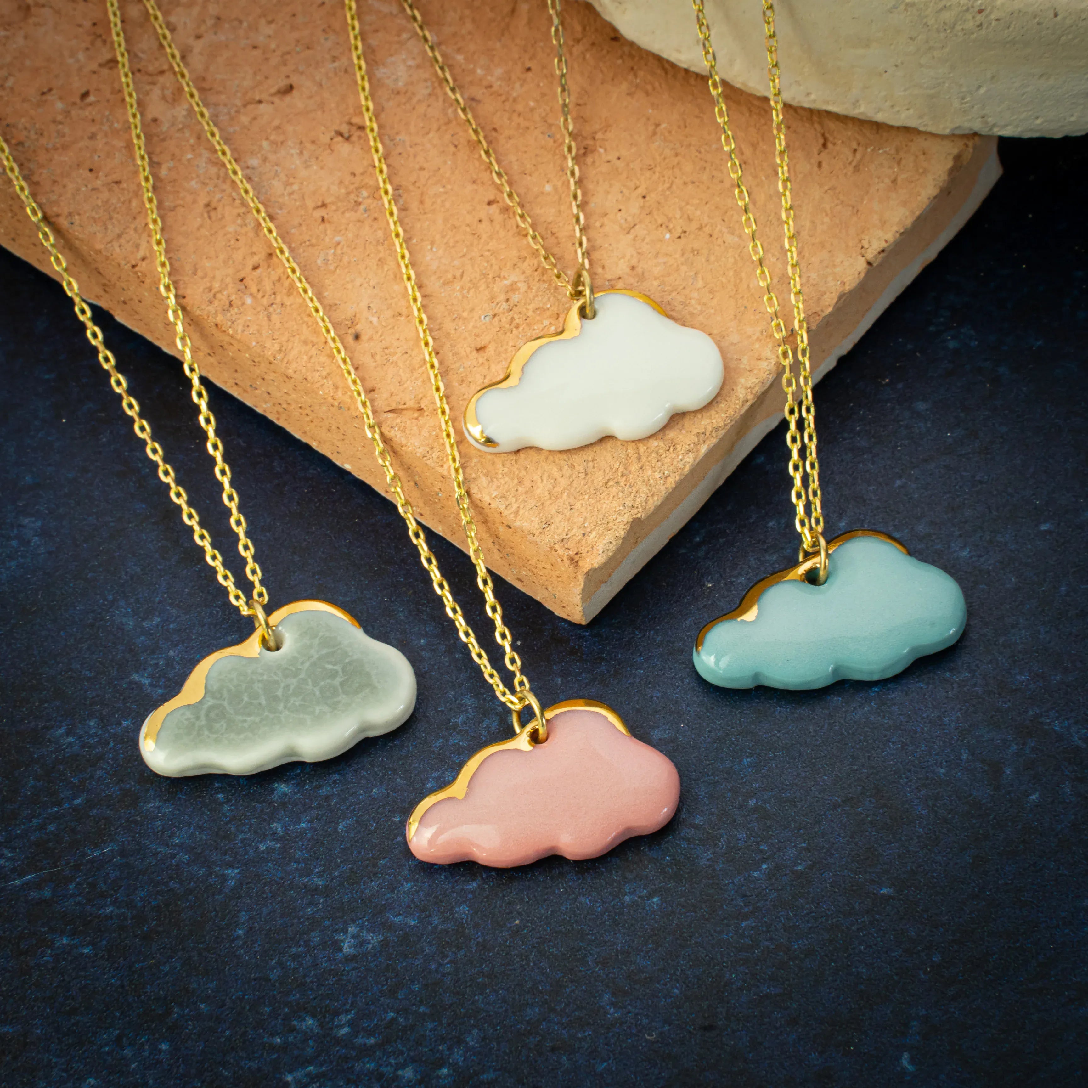 Danu Ceramics White & Gold | Cloud Necklace