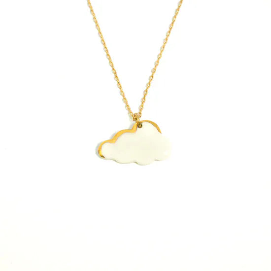 Danu Ceramics White & Gold | Cloud Necklace