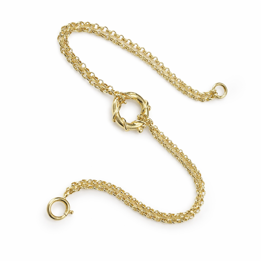 Nebula | 9ct Solid Gold Circle Bracelet Petite