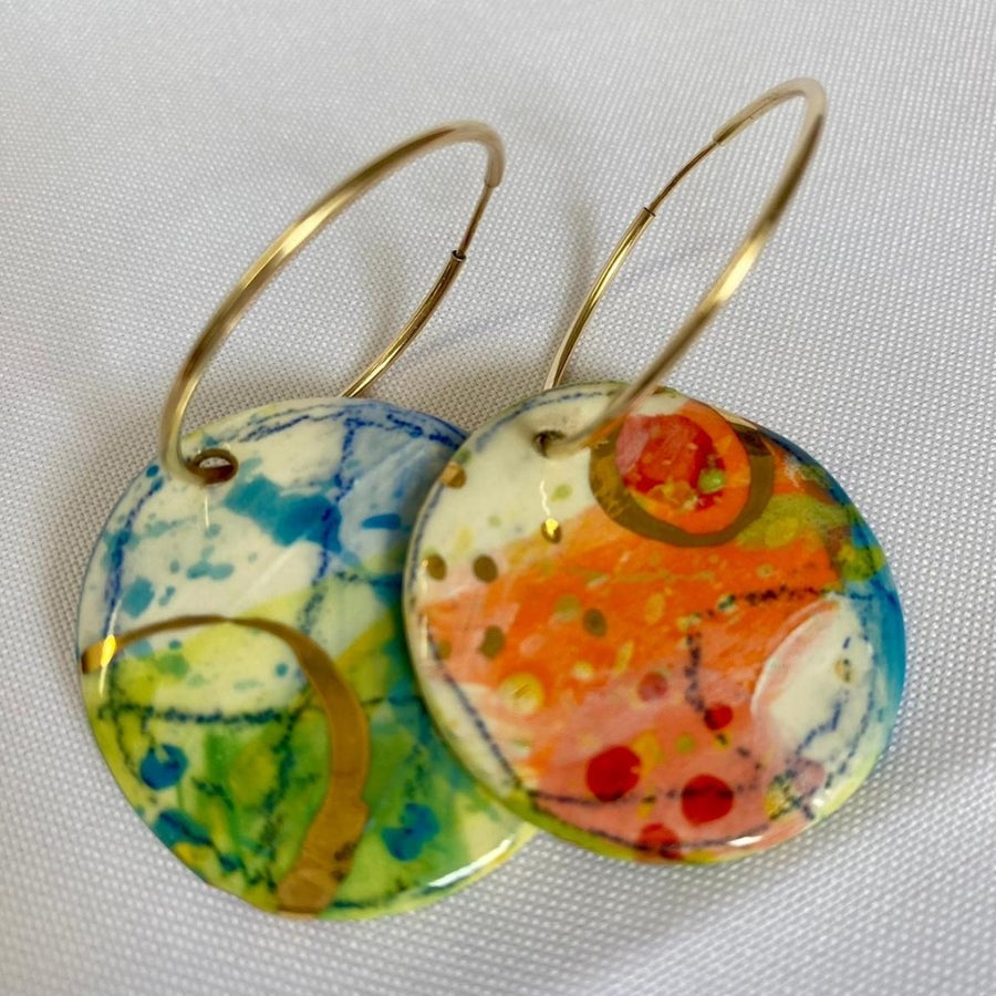 Wear Your Art | Red Green Large Drop Earrings