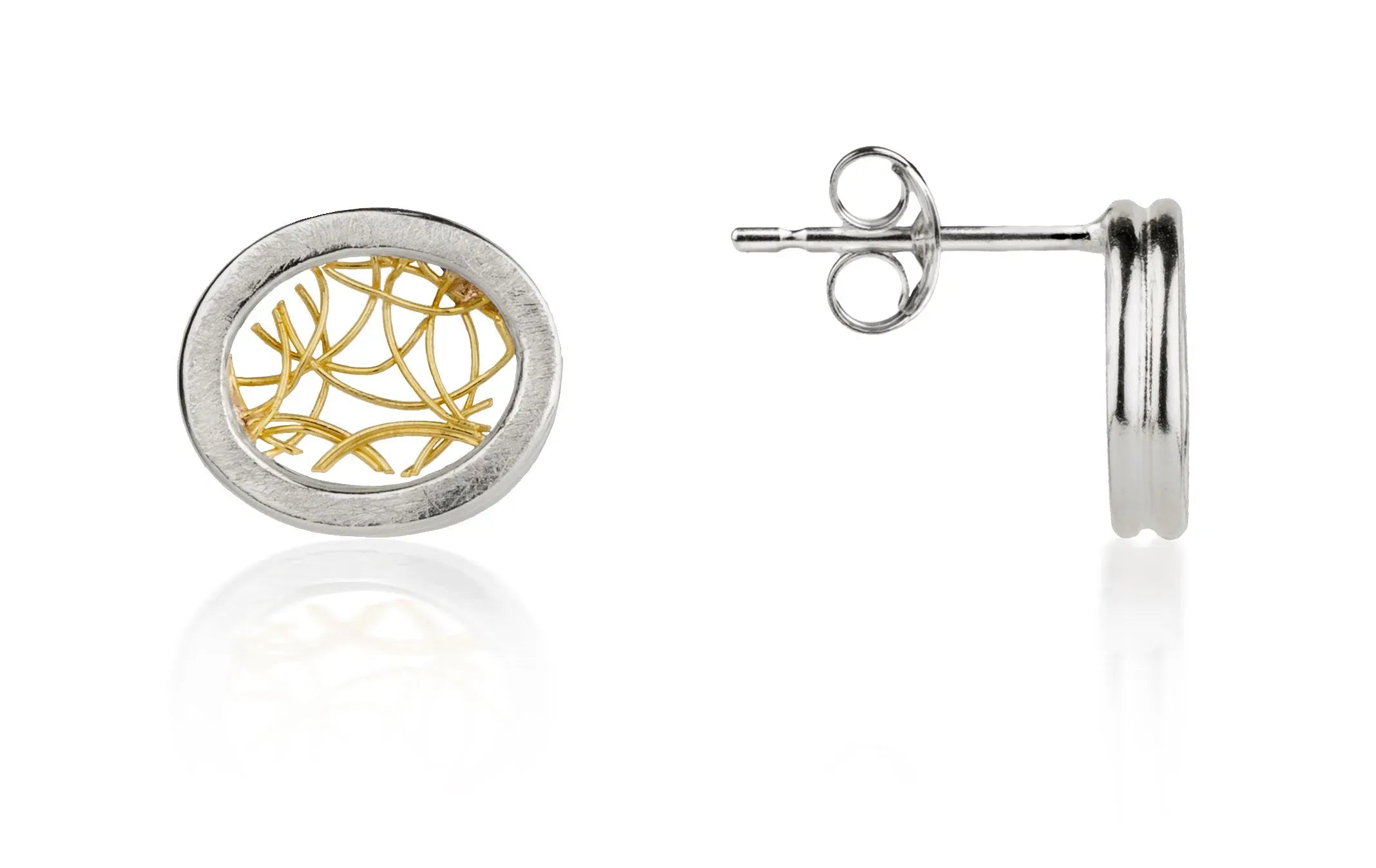 Eternal | Sterling Silver & Gold Stud Earrings