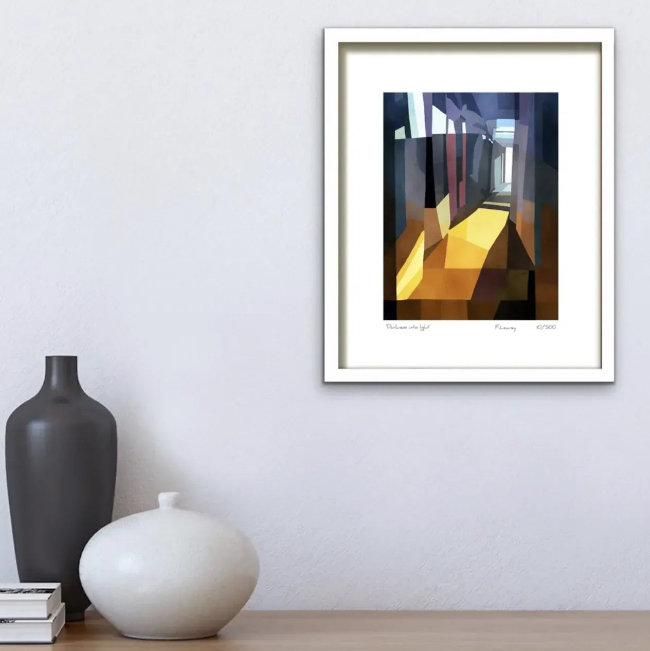 Fab Cow Darkness into Light | Framed Art Print
