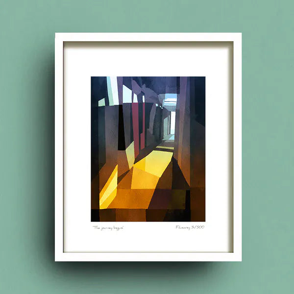 Fab Cow Darkness into Light | Framed Art Print