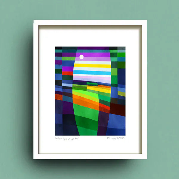 Fab Cow Where I Go, You Go Too | Framed Art Print