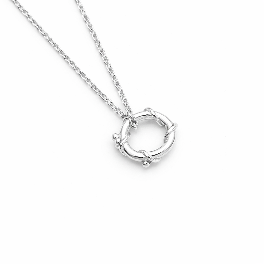 Nebula | Sterling Silver Circle Pendant Petite