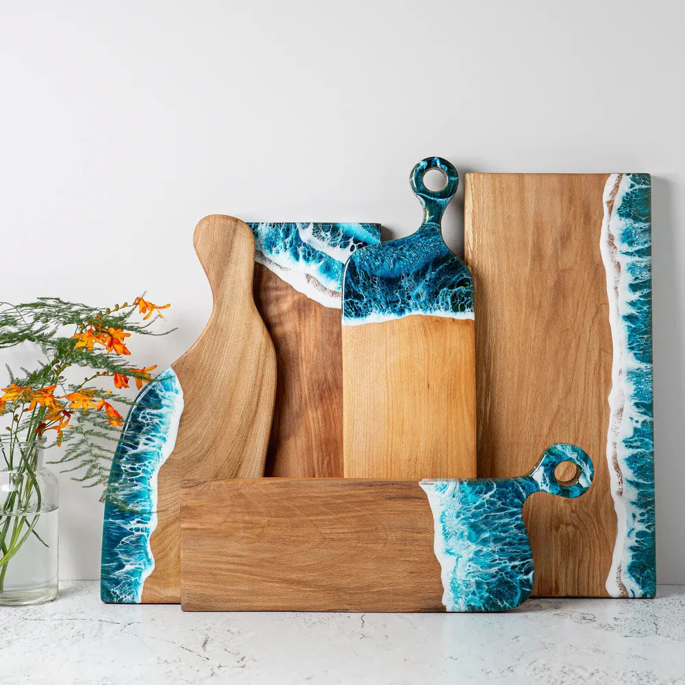 Fiona Scott Wood & Resin Cheeseboard | Small Classic Wave Rectangular