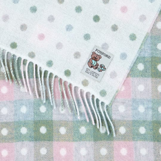 Foxford Pastel Spot | 100% Lambswool Baby Blanket