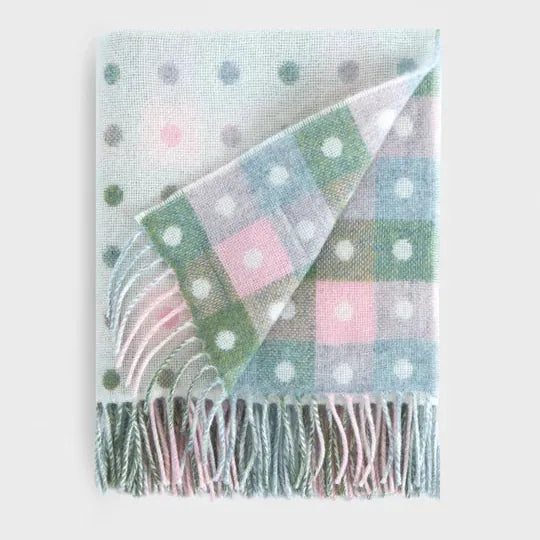 Foxford Pastel Spot | 100% Lambswool Baby Blanket