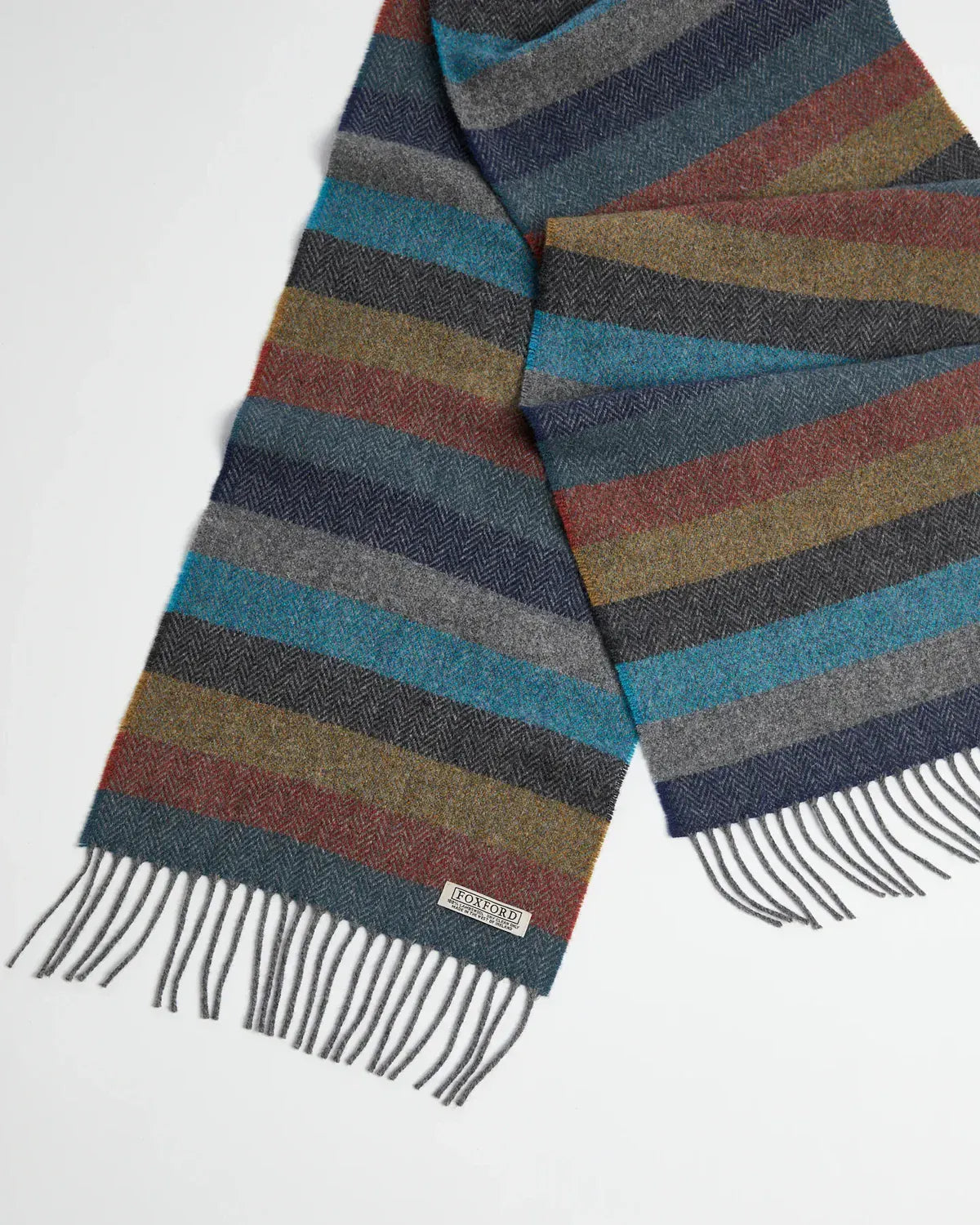 Foxford Scarves Scarf 100% Lambswool Scarf | Armada Stripe