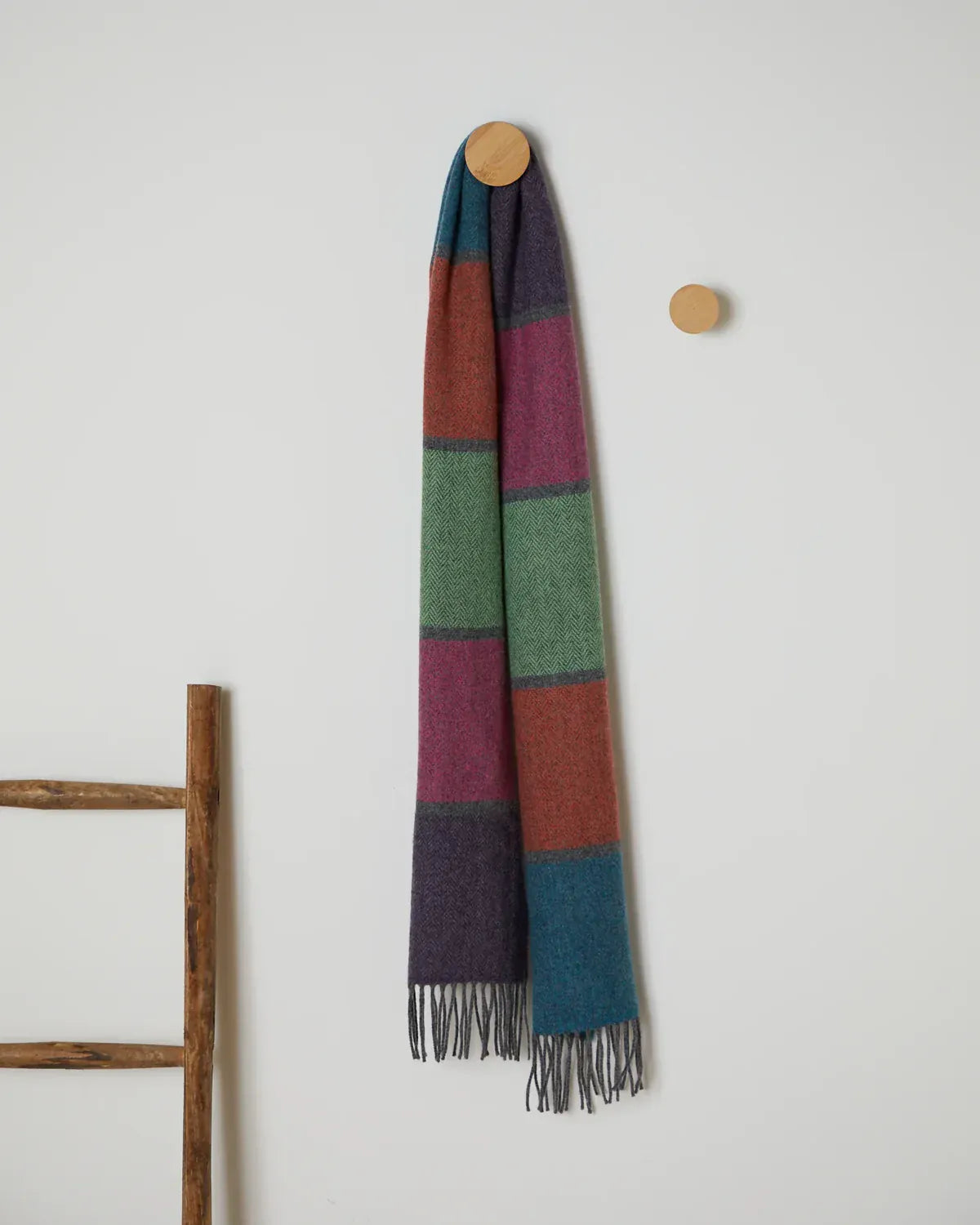 Foxford Scarves Scarf 100% Lambswool Scarf | Multicolour Block