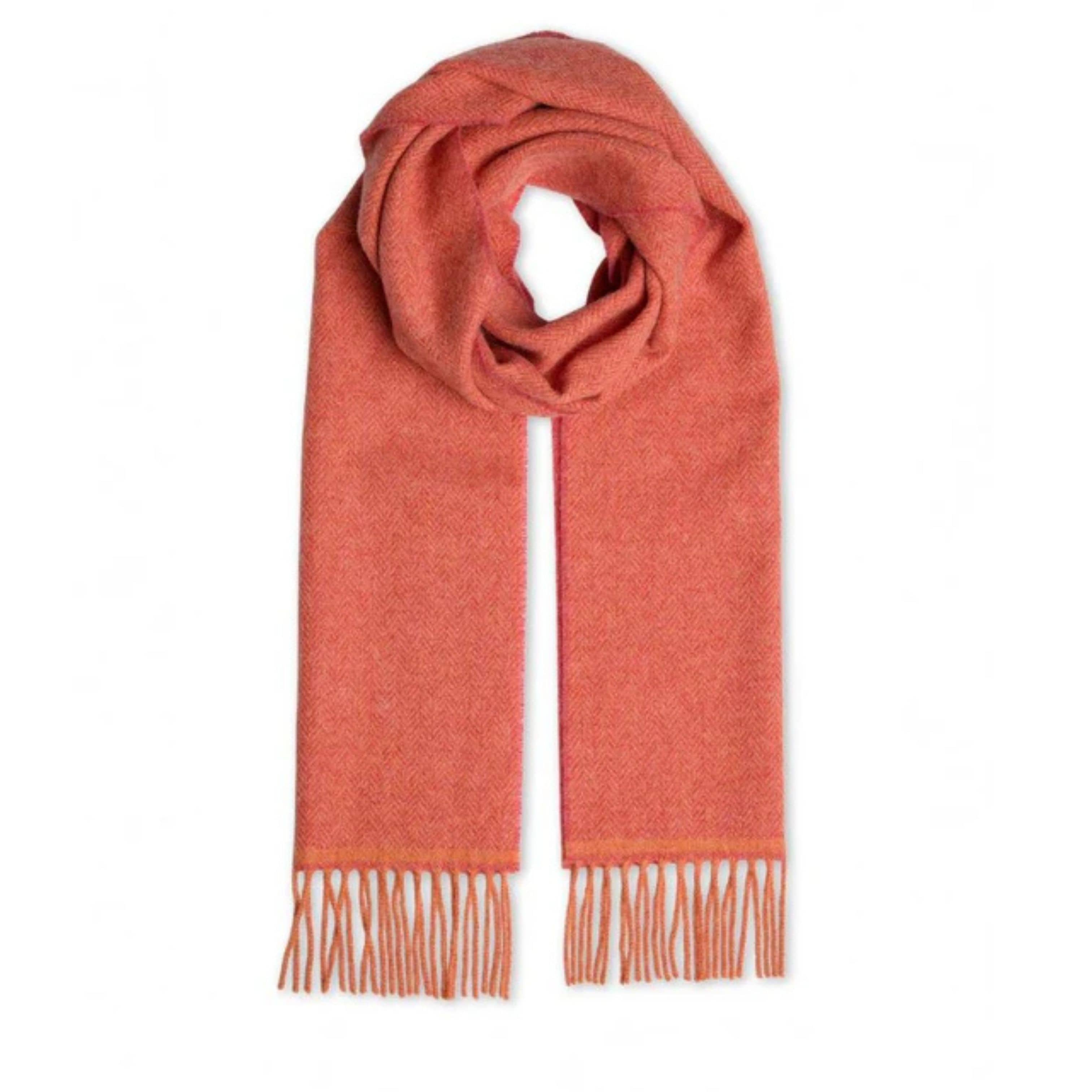 Foxford Scarves Scarf 100% Lambswool Scarf | Papaya