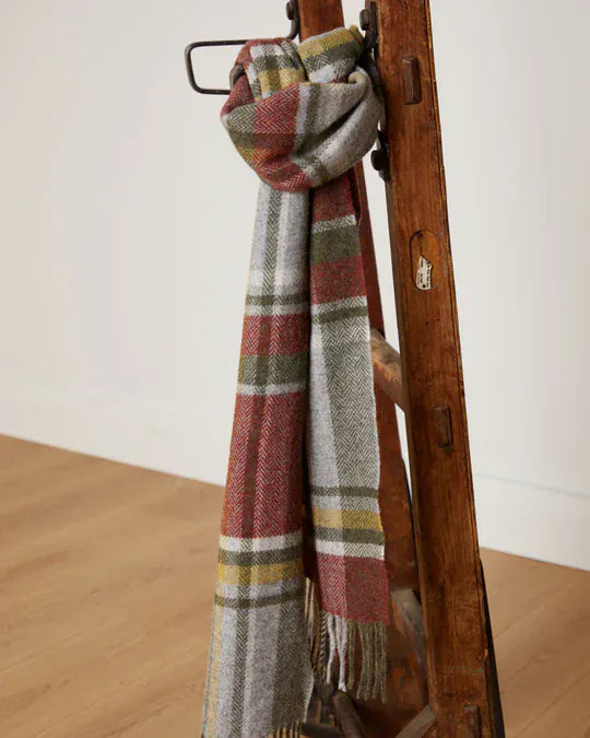 Foxford Scarves Scarf 100% Lambswool Scarf | Rust Tartan