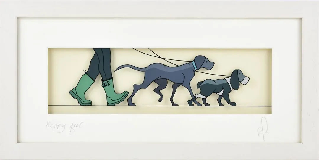 Happy Feet | Framed Glass Painting