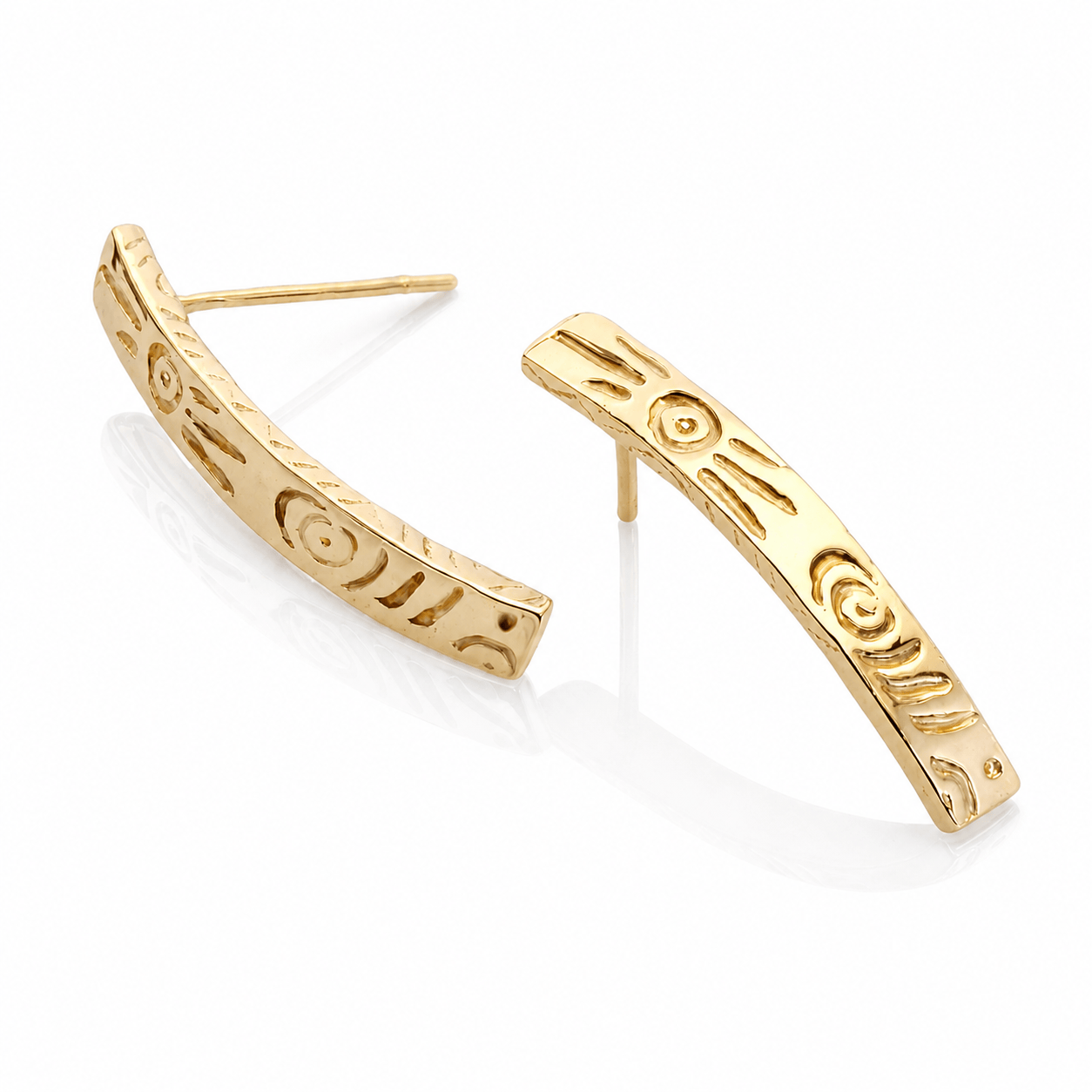 Heaven | 9ct Solid Gold Bar Stud Earrings Medium