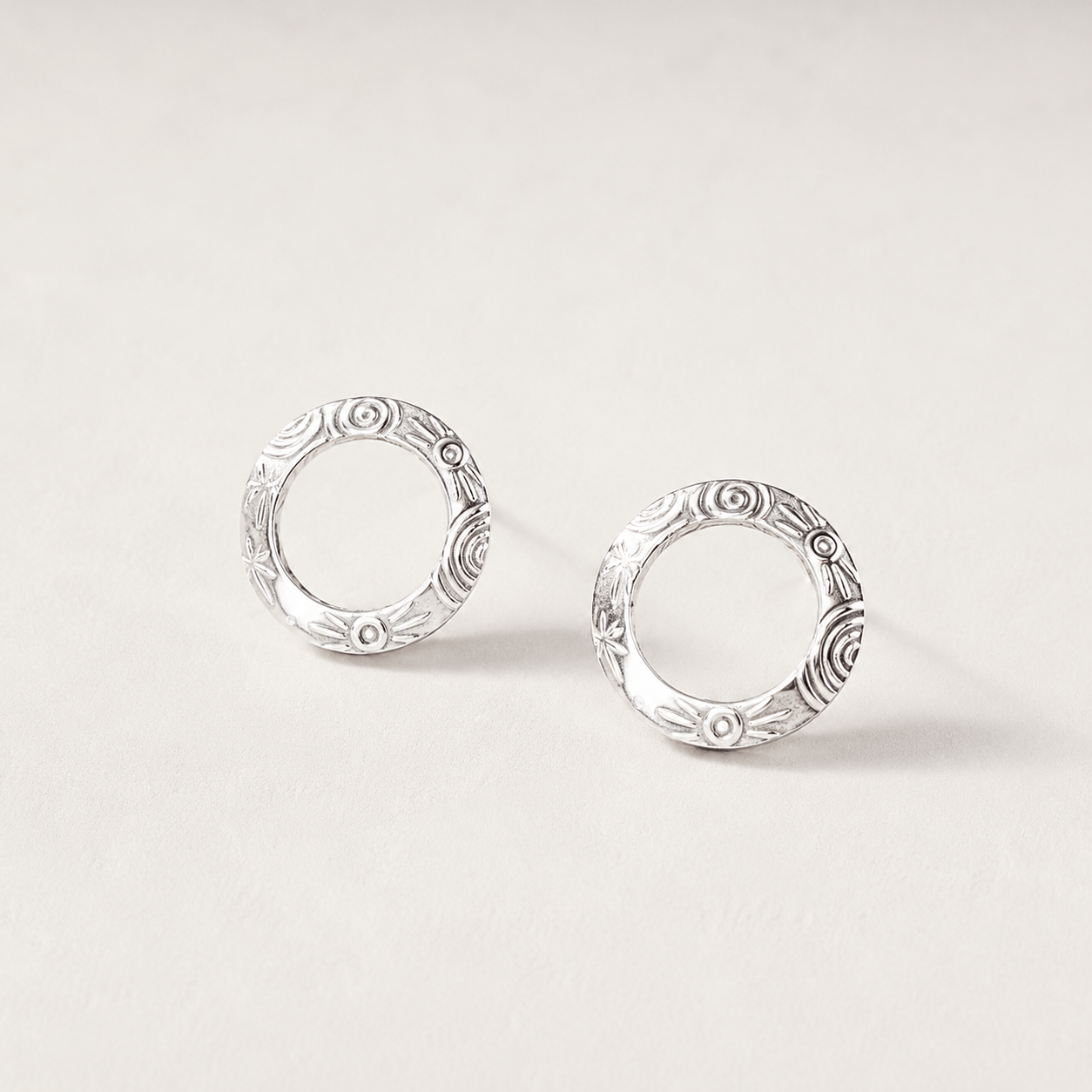 Martina Hamilton Earrings Heaven | Sterling Silver Circle Stud Earrings Medium
