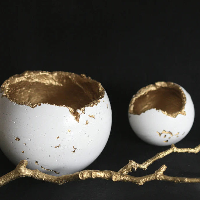 White & Gold | Concrete Bowl