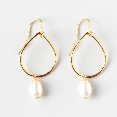 ILgemstones Earrings Gold Tear Drop Earrings | Mother of Pearl
